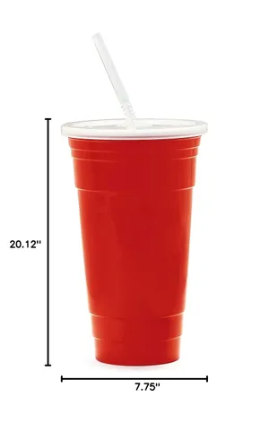 Vista 5 de G.E.T. SC-32-SET-R Rojo 32 oz. Juego de Vasos Reutilizables de Plástico, 1 Unidad (Paquete de 1)