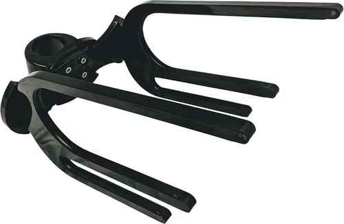 Vista 2 de Rejilla de rodilla para barco, soporte de torre combinado de wakeboard de aluminio negro, estante de wakeboard para torres, se adapta a tubos