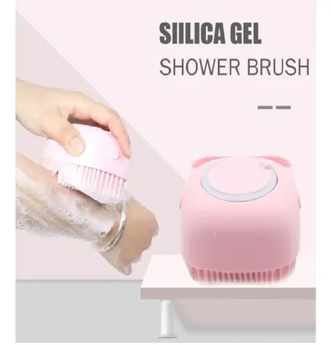 Vista 2 de Cepillo de baño de silicona suave Con Dispensador de jabon