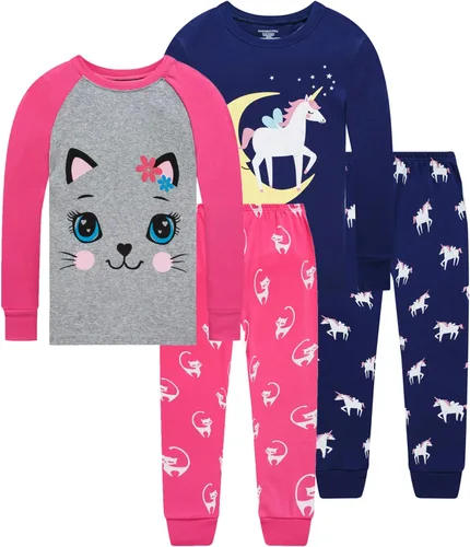 Vista 9 de Dolphin&Fish pijama suave para niños y niñas, 100% algodón, pijama de manga larga para niños 4p Dino