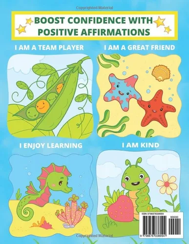 Vista 2 de I Am Courageous, Kind & Strong Coloring Book Build Children's Self-Esteem With Positive Affirmations