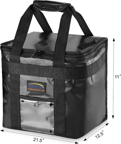 Vista 2 de New Star Foodservice 1028683 Bolsa de entrega de alimentos con aislamiento de calidad comercial, tamaño medio