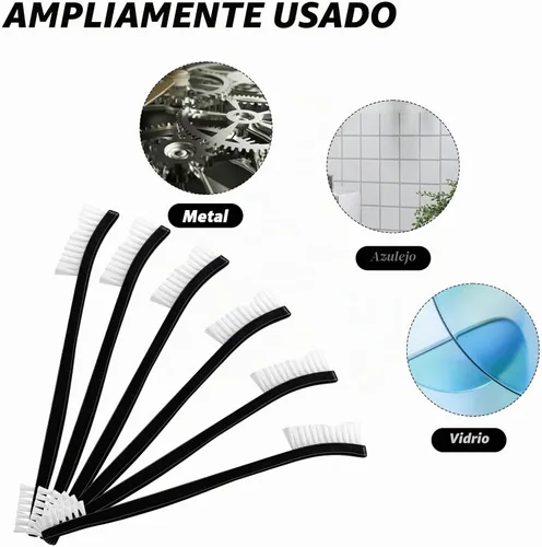 Vista 3 de Juego de 9 cepillos de limpieza de doble punta de nailon, cepillo de limpieza multiusos para pequeños detalles, cepillo para hendiduras, mini