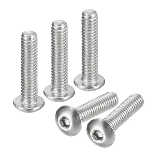 Vista 36 de Uxcell tornillos de cabeza de botón #8-32x1, 20 unidades, pernos hexagonales de acero inoxidable 304, tornillos de rosca completa con cabeza