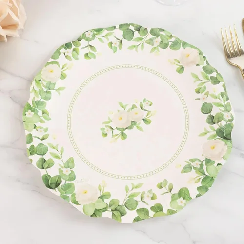 Vista 15 de Efavormart - Paquete de 50 platos redondos de bagazo biodegradables blancos de 7 pulgadas, compostables, ecológicos, desechables, aperitivos, Tipo 17