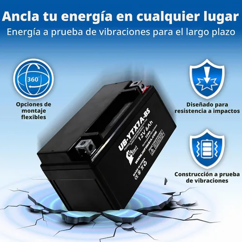 Vista 8 de Reemplazo YTX7A-BS 12V 6Ah para batería de cortacésped R110