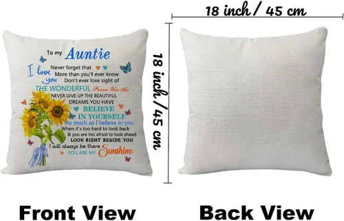Vista 2 de Funda de almohada para regalo de sobrina sobrino, inspiradora funda de almohada con texto en inglés "Never Forget That I Love You", divertida funda