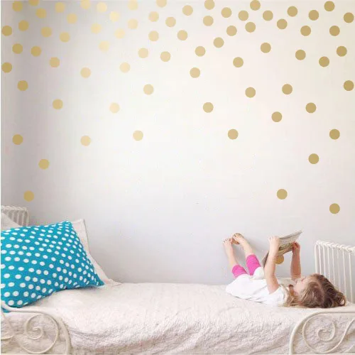 Vista 13 de Adhesivos decorativos de vinilo para pared, diseño de círculos de lunares, fácil de despegar y pegar, adhesivos decorativos extraíbles para Verde