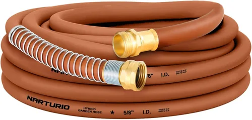 Vista 10 de Short Leader Manguera de Jardín 5/8" x 4 pies, Manguera de Agua Ligera Sin Dobleces, Goma Híbrida, Uso Pesado, 650 PSI de Presión de Ruptura