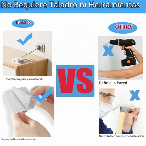 Vista 3 de YEYA - Anclaje para muebles antipunta sin taladro, ajustable de 10 pulgadas, paquete de 2