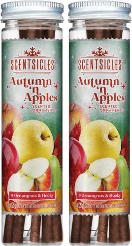 Vista 19 de Scentsicles Adornos para árbol de Navidad perfumados de abeto blanco de invierno, 2 botellas (12 varillas en total)