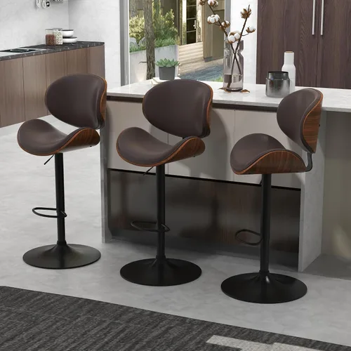 Vista 26 de civama Taburetes de bar 1 pieza para encimera de cocina, sillas de altura de barra ajustable, taburetes de bar giratorios modernos con asiento