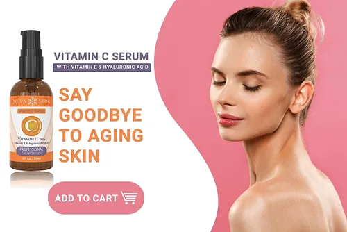 Vista 7 de Suero de vitamina C para la cara, suero facial Vitamina C y ácido hialurónico, suero antienvejecimiento, suero iluminador, suero facial iluminador