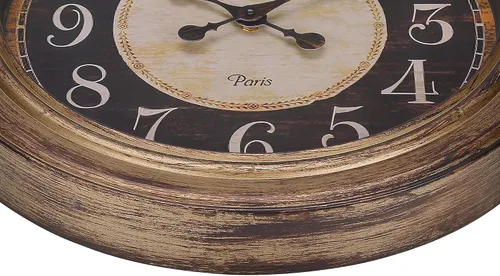 Vista 3 de Monarch Specialties I 9092 Relojes, redondo de 18 pulgadas, reloj de pared, marrón antiguo, tradicional