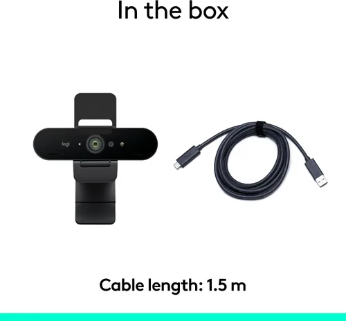 Vista 14 de Logitech Brio - Cámara web 4K, para videollamadas, micrófono con cancelación de ruido, corrección de luz HD automática, amplio campo de visión