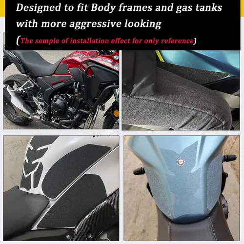 Vista 5 de Moto - Adhesivos antideslizantes para depósito de combustible, adhesivo protector para rodillas, agarre de tracción compatible con YZF-R6 2008 2009