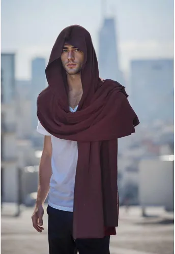 Vista 19 de Bufanda con capucha estilo pícaro, capa medieval, renacentista, para hombre, calentador de cuello con capucha, accesorios Cyberpunk