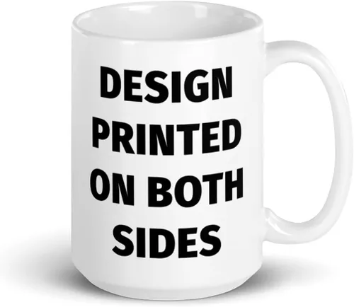Vista 2 de Taza de café con texto personalizado Dogo Argentino Lying White para mujeres y hombres, taza de café con texto personalizado, taza de cerámica de 15