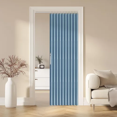 Vista 57 de AJAZZ Cortina de puerta magnética 100% opaca de acordeón para armario, cortina invisible para puerta interior de dormitorio, sala de estar, pasillo
