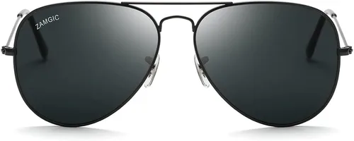 Vista 2 de Gafas de sol con lente de aviador, estilo militar, protección UV400, para hombres y mujeres