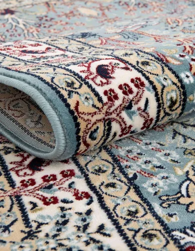 Vista 3 de Unique Loom Colección Narenj - Alfombra de área - Bristol (2' 2" x 3' 1" ovalada, azul/beige)
