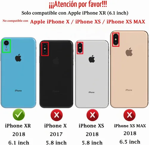 Vista 2 de Funda para iPhone XR: funda protectora de doble capa resistente para teléfono celular, a prueba de golpes, resistente, con protector de pantalla