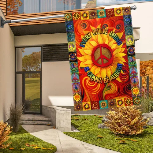Vista 17 de Banderas PSL318F - Bandera hippie de personas que viven la vida en paz PSL318F, bandera de jardín (11.5 x 17.5 pulgadas), banderas de jardín de casa