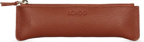 Vista 12 de Londo Estuche para bolígrafos y lápices de piel de vaca genuina con cremallera, soporte delgado para pluma estilográfica, bolsa para lápices Negro