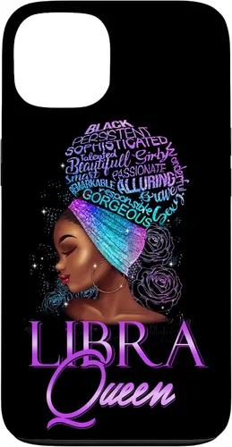 Vista 7 de Purple Libra Queen African American Woman Septiembre Octubre Funda para iPhone 17