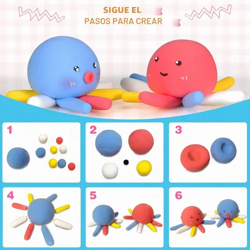 Vista 7 de ifergoo Arcilla seca al aire para niños, kit de arcilla para modelar animales, 6 diseños de animales con herramientas de escultura y tutoriales, Kit
