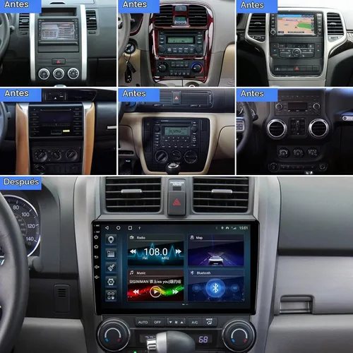 Vista 2 de Estéreo de Coche Universal de 9 Pulgadas con Pantalla Táctil Android 13 Radio de Coche Doble Din Inalámbrico Carplay y Android Auto Navegación