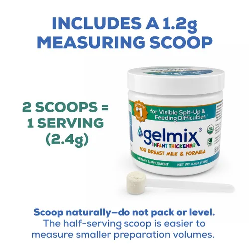 Vista 5 de Gelmix Espesante infantil para leche materna y fórmula, tarro de 4.4 onzas