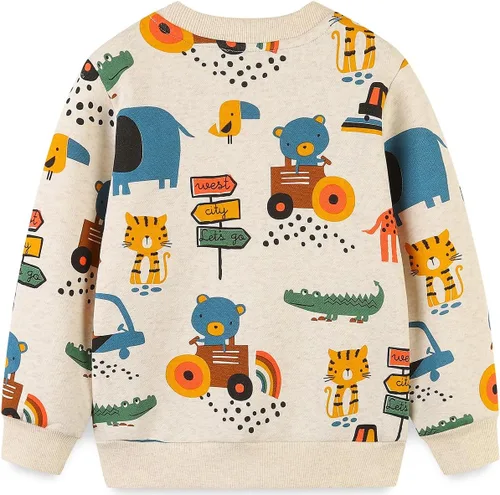 Vista 2 de Bumeex Sudadera de manga larga con cuello redondo de algodón para bebé niño pequeño 1-7T
