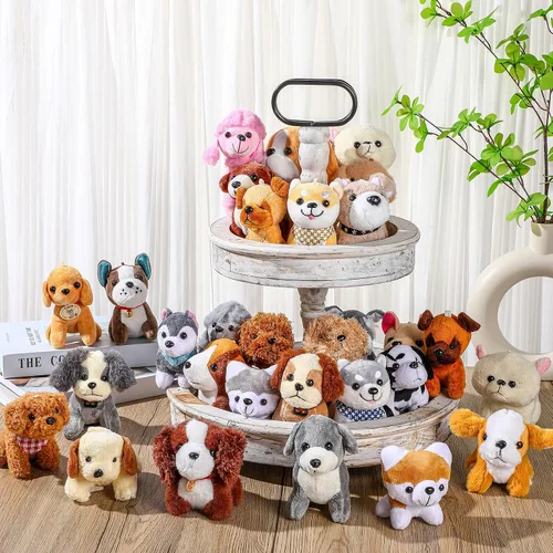 Vista 2 de Aoriher 36 piezas de mini perros de peluche a granel, animales de peluche pequeños, varios lindos y suaves, para ella, cachorros, regalos de fiesta