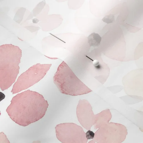 Vista 5 de Spoonflower Tela - Flores florales caprichosas de acuarela naturaleza botánica rosa azul pastel impreso en tela de gasa Fat Quarter - Costura