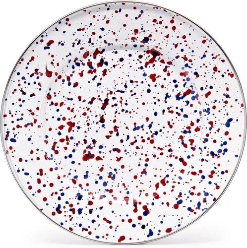 Vista 2 de Golden Rabbit Enamelware Sandwich Plates, 8.5 inch, Americana, Set of 4