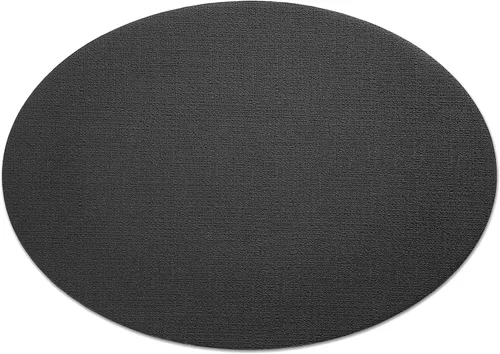 Vista 2 de Elrene Home Fashions Villeroy & Boch Manufacture Rock - Manteles individuales reversibles ovalados de piel sintética, 4 unidades, color negro