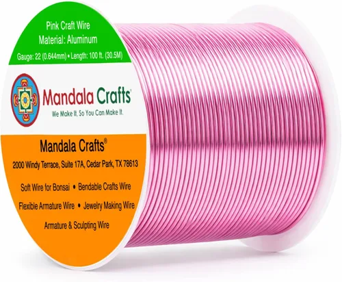 Vista 277 de Mandala Crafts - Alambre de aluminio anodizado de calibre 22 para hacer joyas - 137.2 m de alambre flexible surtido y coloreado - Doble para bonsái