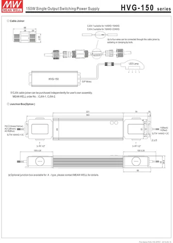 Vista 7 de HVG-150-30A Fuente de alimentación AC/DC Single-OUT 30V 5A 150W 5-Pin