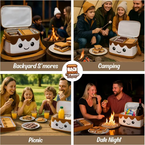 Vista 6 de THE S'MORES COMPANY - Organizador de S'mores con bandeja, kit de caja de aperitivos S'mores para suministros de S'mores, accesorios de camping