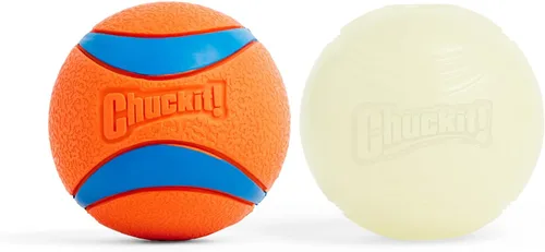 Vista 8 de Chuckit! Bolas inflables que brillan en la oscuridad – Pelota para perros, juguete Chuckit para perro, bolas de brillo máximo – S, 2 pulgadas