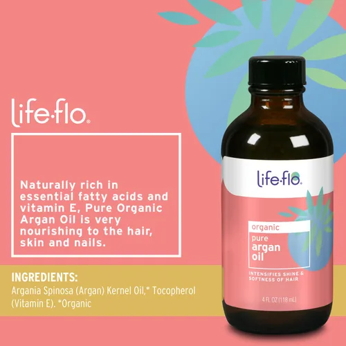 Vista 2 de LIFE-FLO Aceite de argán puro Orgánico y prensado en frío Intensifica el brillo y la suavidad del cabello y minimiza las puntas abiertas