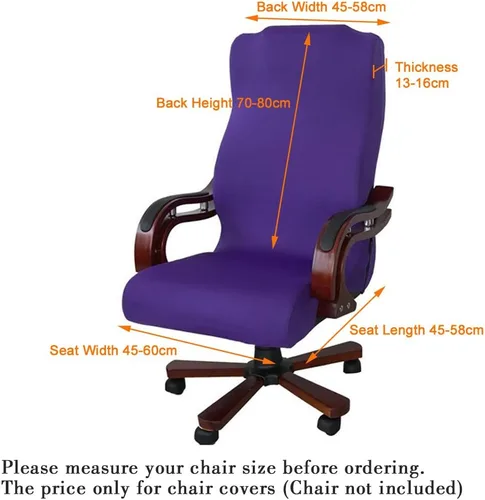 Vista 2 de JIAN YA NA Funda para silla giratoria de computadora, de poliéster, elástica, para escritorio, oficina, protector de asiento elástico, tamaño L