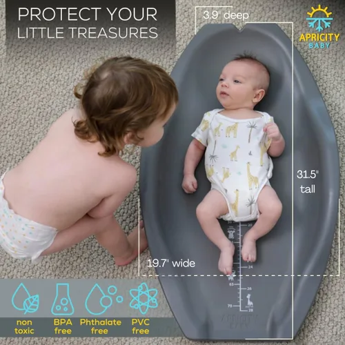 Vista 7 de Apricity Baby Cambiador de pañales – Cambiador de espuma impermeable con lados elevados, base antideslizante y diseño portátil, extra grande de 31.5