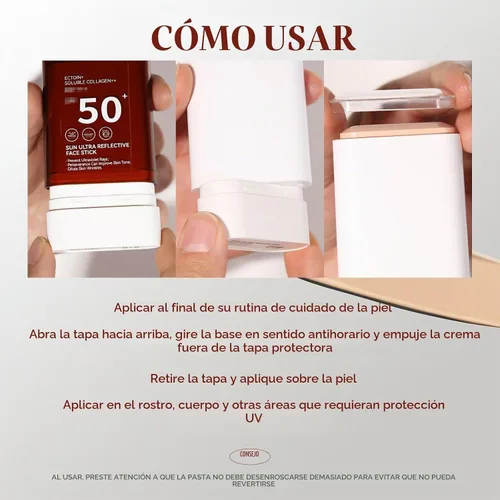 Vista 7 de Barra de base, Spf 50+ PA +++ protector solar mineral para cara y cuerpo, protección para la cara, maquillaje de base multiusos, hidratante, ligero