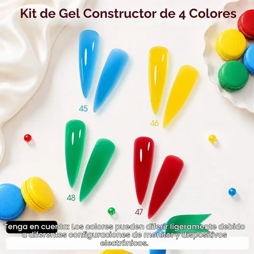 Vista 2 de GELLEN Gel constructor para uñas - Gel duro 10 en 1 para esculpir la Azul Amarillo Rojo Verde