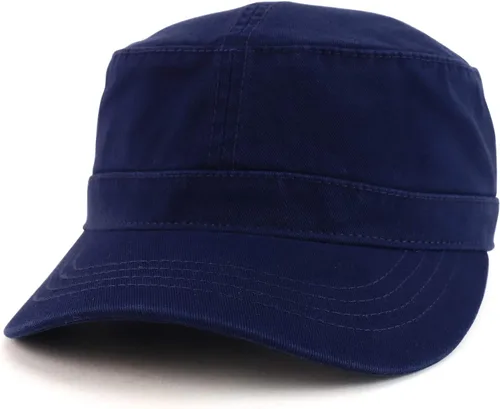 Vista 4 de Trendy Apparel Shop Gorra de béisbol ajustable con parte superior plana militar Caqui oscuro