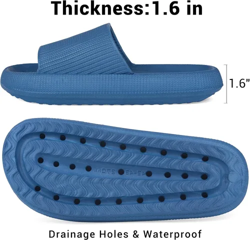 Vista 2 de VONMAY Sandalias acolchadas para mujer y hombre, sandalias de ducha, sandalias de casa, de secado rápido, suela de espuma gruesa antideslizante