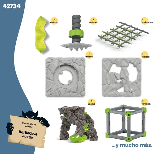 Vista 6 de schleich Eldrador Creatures - Juego de 28 piezas BattleCave Stone Smasher para niños y niñas, niños a partir de 7 años 42734