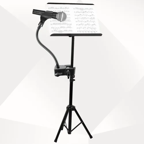 Vista 6 de Soporte de Micrófono de Cuello de Cisne, Soporte de Brazo de Micrófono Flexible, Soporte de Micrófono de Escritorio con Súper Abrazadera de Montaje